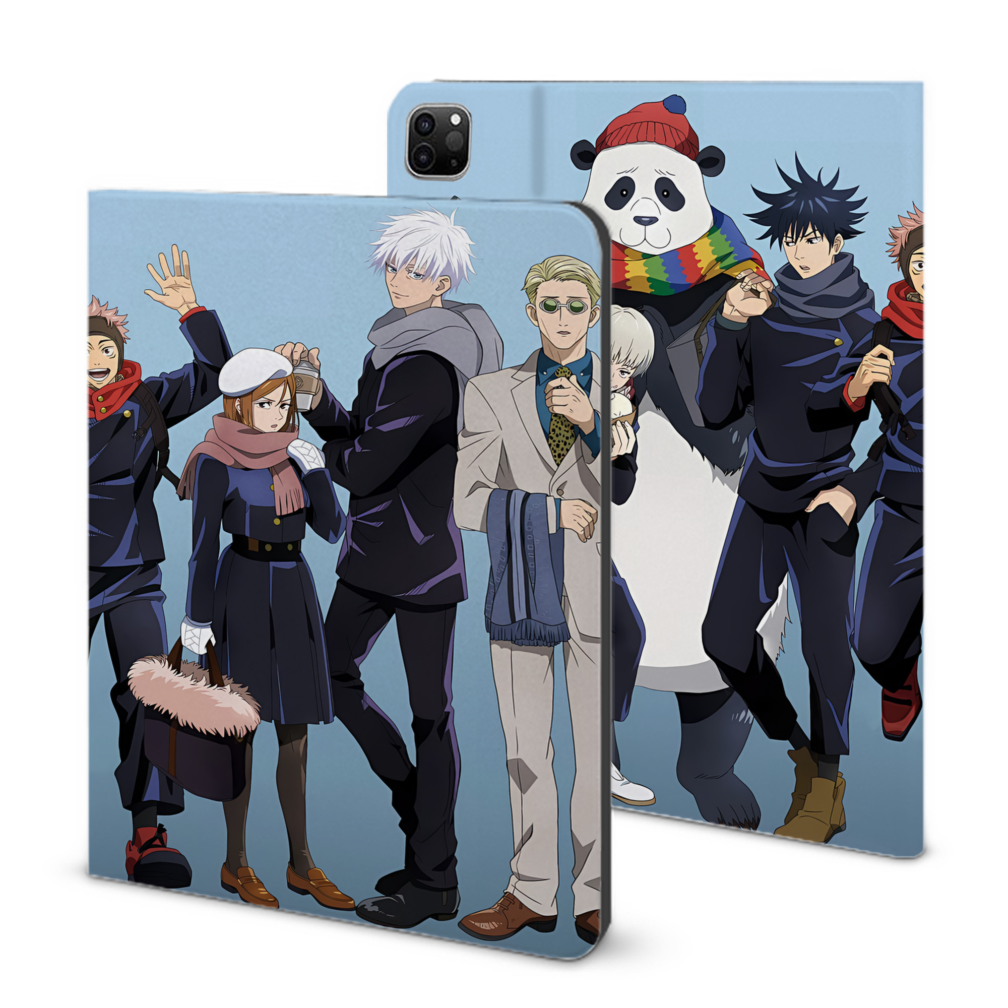 （画像用） 呪術廻戦 Jujutsu Kaisen IPad ケース ブック型 PUレザー TPU 耐衝撃 軽量 薄型 ペン収納なし 全面保護 IPad 各モデル対応